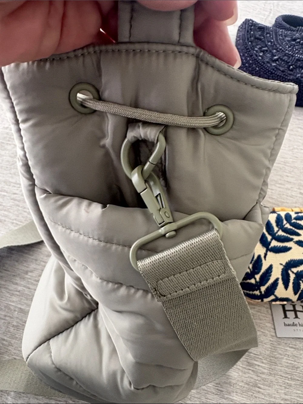 Jason Wu Quilted Puffer Crossbody/Tote in Light Green